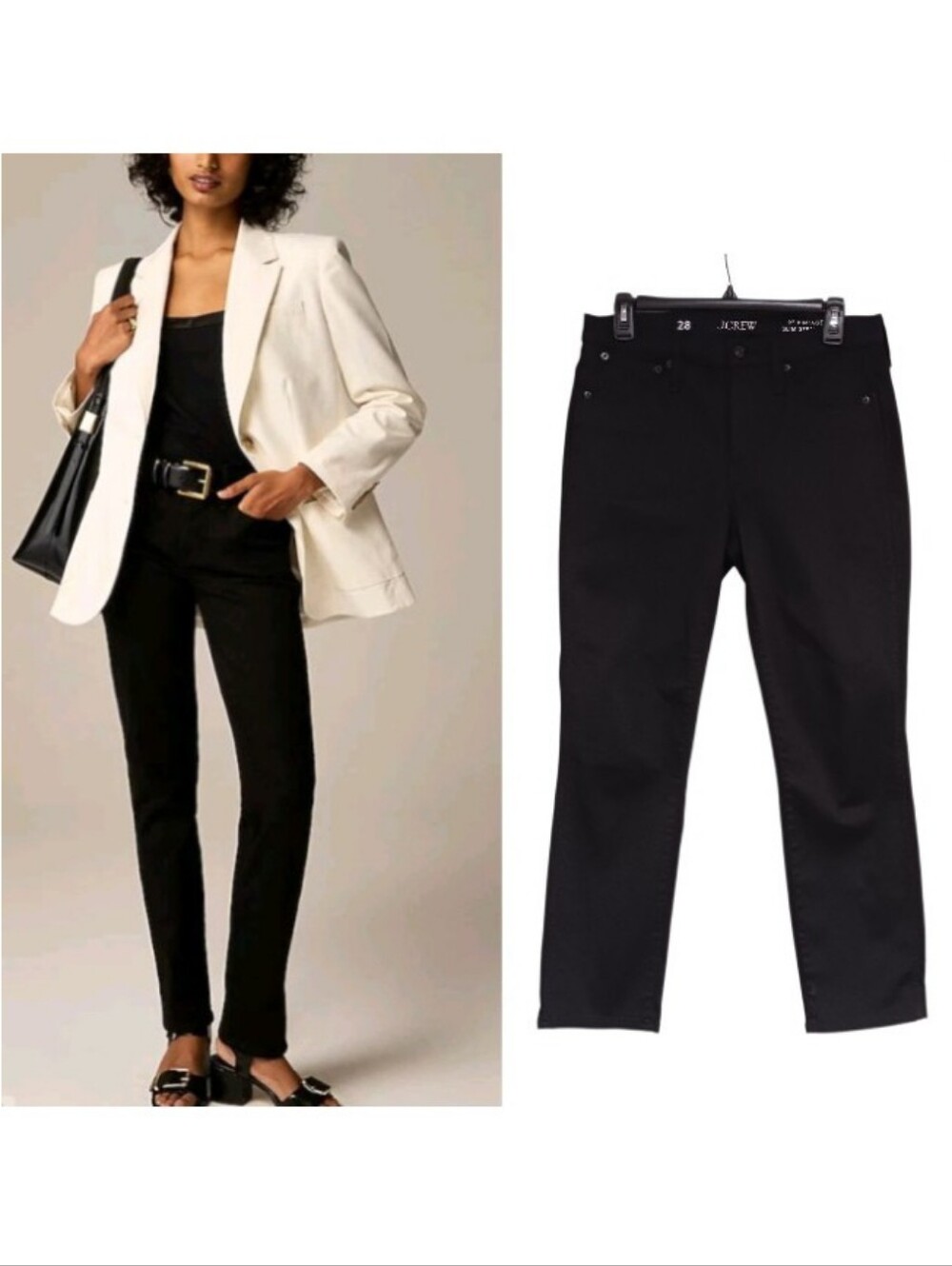 J. Crew Mid Rise Vintage Slim Straight Black Jeans